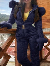 Solid Thermal Cotton Ski Suit Women's Jumpsuit - Jumpsuits & Rompers - INS | Online Fashion Free Shipping Clothing, Dresses, Tops, Shoes - 02/27/2021 - 2XL - 3XL