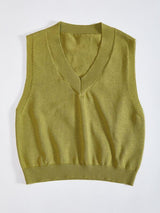 Solid V Neck Sweater Vest - INS | Online Fashion Free Shipping Clothing, Dresses, Tops, Shoes