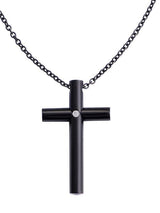 Solitaire Diamond Cross Pendant - Necklaces - INS | Online Fashion Free Shipping Clothing, Dresses, Tops, Shoes - 03/01/2021 - Accs & Jewelry - Black