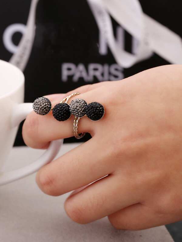 Spiral Design Ring With Rhinestone 1pc - INS | Online Fashion Free Shipping Clothing, Dresses, Tops, Shoes