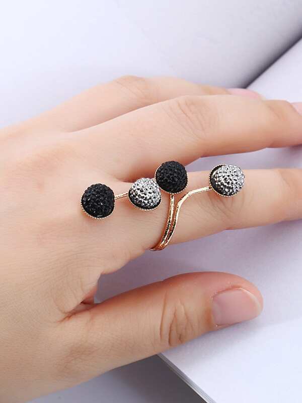 Spiral Design Ring With Rhinestone 1pc - INS | Online Fashion Free Shipping Clothing, Dresses, Tops, Shoes