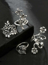 Spiral Flower Wrap Ring Set 4pcs - INS | Online Fashion Free Shipping Clothing, Dresses, Tops, Shoes