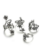 Spiral Flower Wrap Ring Set 4pcs - INS | Online Fashion Free Shipping Clothing, Dresses, Tops, Shoes