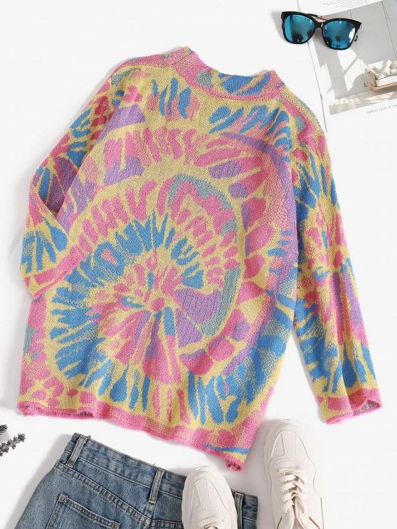 Splatter Tie Dye Print Drop Shoulder Sweater - INS | Online Fashion Free Shipping Clothing, Dresses, Tops, Shoes