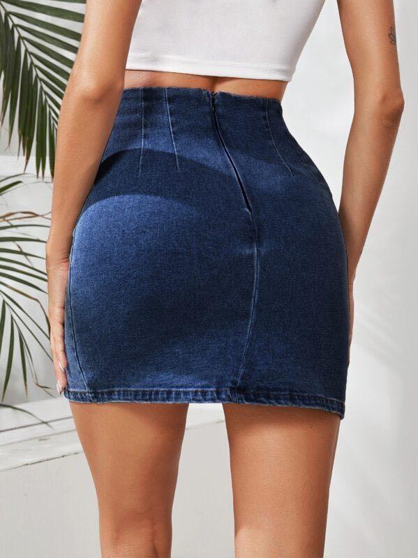 Split Hem Denim Skirt - INS | Online Fashion Free Shipping Clothing, Dresses, Tops, Shoes