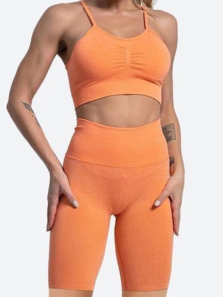 Sports Shorts Fitness Yoga Three-quarter Pants Seamless Bra 2-piece Suit - Yoga Sets - INS | Online Fashion Free Shipping Clothing, Dresses, Tops, Shoes - 13/05/2021 - 13052021 - 130521