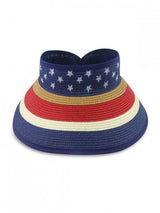 Star And Striped Foldable Visor Straw Hat - INS | Online Fashion Free Shipping Clothing, Dresses, Tops, Shoes