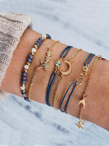 Star & Moon Assorted Bracelet Set - 6pcs - INS | Online Fashion Free Shipping Clothing, Dresses, Tops, Shoes