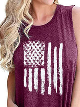 Star Stripe Print Crew Neck Tank Top - Tanks - INS | Online Fashion Free Shipping Clothing, Dresses, Tops, Shoes - 01/06/2021 - Category_Tanks - Color_Blue