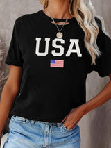 Stars And Stripes Print Ripped T-shirt - T Shirts - INS | Online Fashion Free Shipping Clothing, Dresses, Tops, Shoes - 05/22/2021 - Category_T Shirts - Color_Black