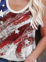 Stars Multicolor Printing Casual Tank Top - Tanks - INS | Online Fashion Free Shipping Clothing, Dresses, Tops, Shoes - 01/06/2021 - Category_Tanks - Color_Red