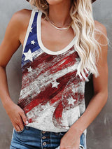 Stars Multicolor Printing Casual Tank Top - Tanks - INS | Online Fashion Free Shipping Clothing, Dresses, Tops, Shoes - 01/06/2021 - Category_Tanks - Color_Red