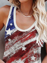 Stars Multicolor Printing Casual Tank Top - Tanks - INS | Online Fashion Free Shipping Clothing, Dresses, Tops, Shoes - 01/06/2021 - Category_Tanks - Color_Red