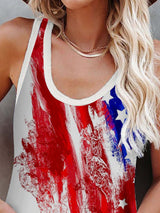 Stars Multicolor Printing Casual Tank Top - Tanks - INS | Online Fashion Free Shipping Clothing, Dresses, Tops, Shoes - 01/06/2021 - Category_Tanks - Color_Red