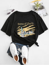 Statue Of Liberty Graphic Tee - INS | Online Fashion Free Shipping Clothing, Dresses, Tops, Shoes