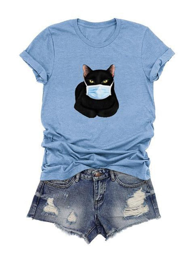 Stay at Home Cat Mom T-shirt - T-Shirts - INS | Online Fashion Free Shipping Clothing, Dresses, Tops, Shoes - Cat - Color_Black - GMC-black-cat-series