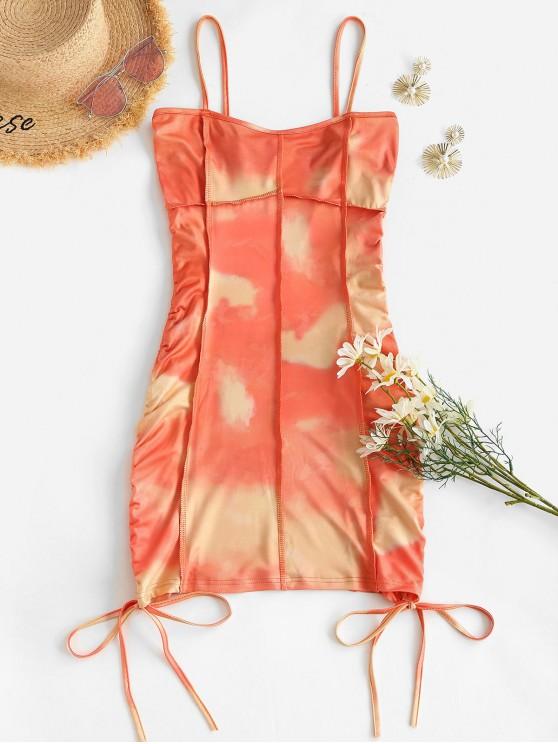 Stitching Tie Dye Cinched Side Mini Dress - INS | Online Fashion Free Shipping Clothing, Dresses, Tops, Shoes