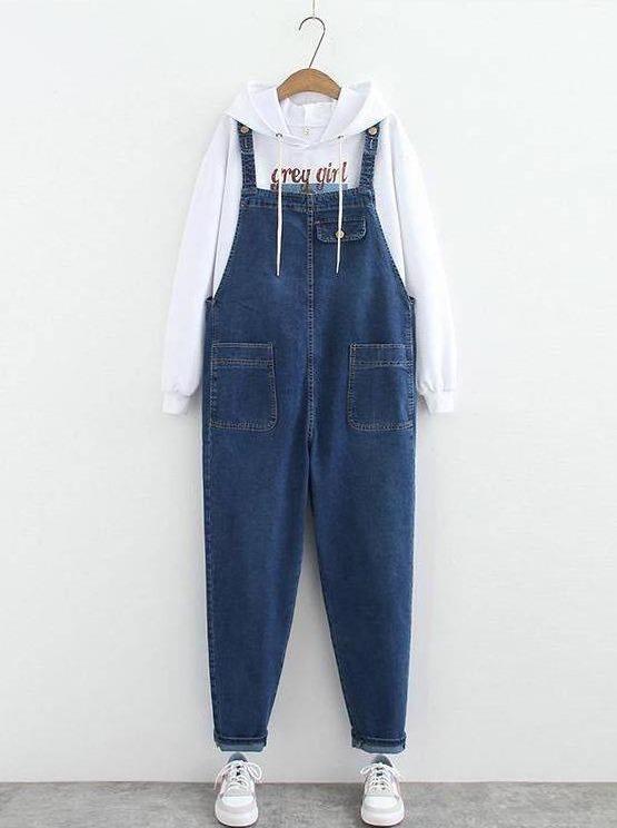 Straight Dark-Wash Plus-Size Jean Overalls - Overalls - INS | Online Fashion Free Shipping Clothing, Dresses, Tops, Shoes - 02//03/2021 - Black - Color_Black