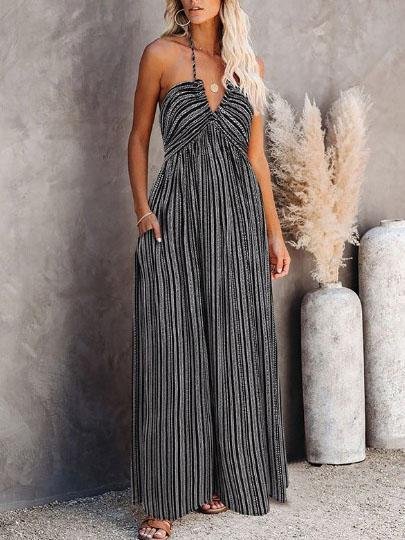 Strap Deep V Neck Sleeveless Split Dress - Maxi Dresses - INS | Online Fashion Free Shipping Clothing, Dresses, Tops, Shoes - 12/07/2021 - 30-40 - Category_Maxi Dresses