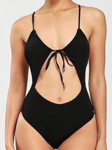 Strap Tie Front Hollow Triangle One-piece Swimsuit - Swimsuits - INS | Online Fashion Free Shipping Clothing, Dresses, Tops, Shoes - 06/04/2021 - AMZ - Bandage