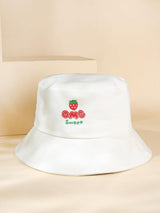 Strawberry Embroidered Bucket Hat - INS | Online Fashion Free Shipping Clothing, Dresses, Tops, Shoes