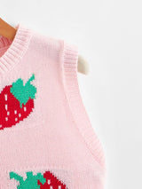 Strawberry Pattern Sweater Vest - INS | Online Fashion Free Shipping Clothing, Dresses, Tops, Shoes