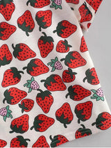 Strawberry Print Slim Crop Tee - INS | Online Fashion Free Shipping Clothing, Dresses, Tops, Shoes