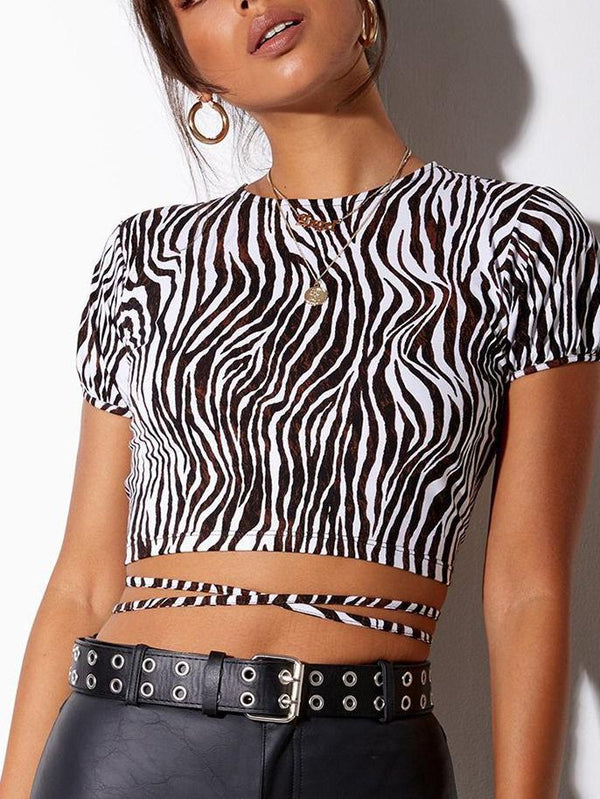 Street Zebra Print Short T-shirt - T-Shirts - INS | Online Fashion Free Shipping Clothing, Dresses, Tops, Shoes - 12/05/2021 - 120521 - Color_Zebra