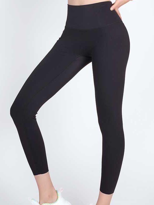 Stretch Leggings Back Waist Hole For Headset Line - Leggings - INS | Online Fashion Free Shipping Clothing, Dresses, Tops, Shoes - 02/26/2021 - Autumn - Black