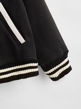 Striped Button Up Bomber Jacket - INS | Online Fashion Free Shipping Clothing, Dresses, Tops, Shoes