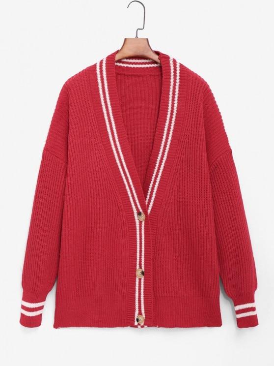 Striped Detail Cricket Tunic Cardigan - INS | Online Fashion Free Shipping Clothing, Dresses, Tops, Shoes