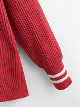 Striped Detail Cricket Tunic Cardigan - INS | Online Fashion Free Shipping Clothing, Dresses, Tops, Shoes