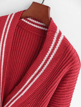 Striped Detail Cricket Tunic Cardigan - INS | Online Fashion Free Shipping Clothing, Dresses, Tops, Shoes