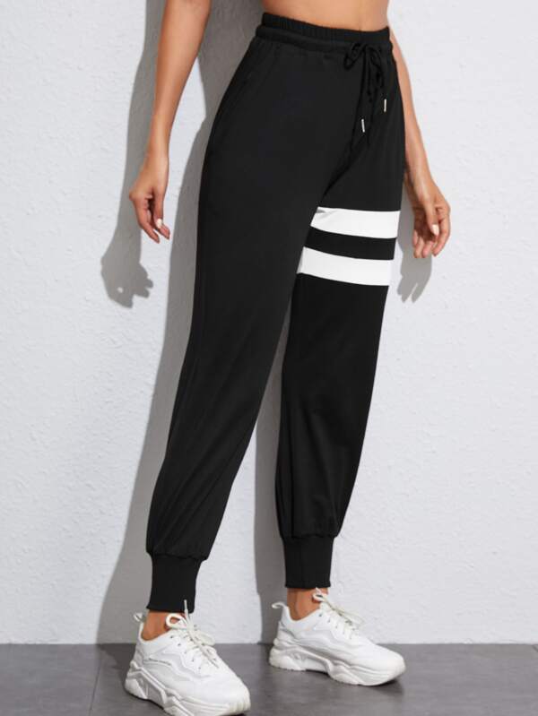 Striped Drawstring Waist Joggers - INS | Online Fashion Free Shipping Clothing, Dresses, Tops, Shoes