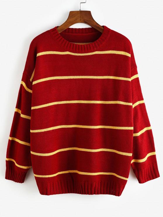 Striped Drop Shoulder Loose Sweater - INS | Online Fashion Free Shipping Clothing, Dresses, Tops, Shoes