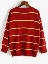 Striped Drop Shoulder Loose Sweater - INS | Online Fashion Free Shipping Clothing, Dresses, Tops, Shoes