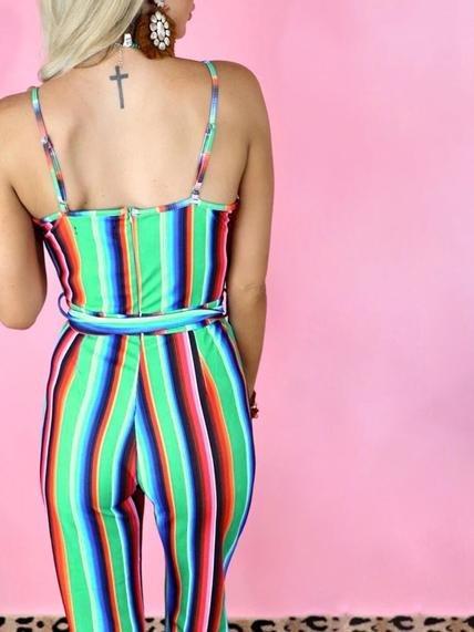 Striped High Waist Lace-up Jumpsuit - Jumpsuit & Rompers - INS | Online Fashion Free Shipping Clothing, Dresses, Tops, Shoes - 02/07/2021 - 20-30 - Bottoms