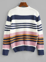 Striped Loose Jumper Sweater - INS | Online Fashion Free Shipping Clothing, Dresses, Tops, Shoes