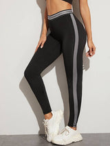 Striped Print High Waisted Sports Leggings - INS | Online Fashion Free Shipping Clothing, Dresses, Tops, Shoes