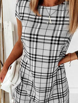 Striped Print Slim Short Sleeve Dress - Mini Dresses - INS | Online Fashion Free Shipping Clothing, Dresses, Tops, Shoes - 07/06/2021 - Color_Apricot - Color_Blue