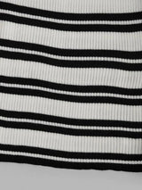 Striped Ribbed Half Zip Jumper Sweater - INS | Online Fashion Free Shipping Clothing, Dresses, Tops, Shoes