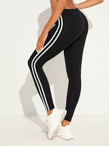 Striped Side Skinny Sports Leggings - INS | Online Fashion Free Shipping Clothing, Dresses, Tops, Shoes