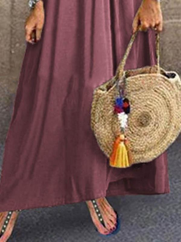 Summer Beach Stitching Maxi Dress - Yellow, Red, Gray - INS | Online Fashion Free Shipping Clothing, Dresses, Tops, Shoes - 04/06/2021 - Color_Gray - Color_Red