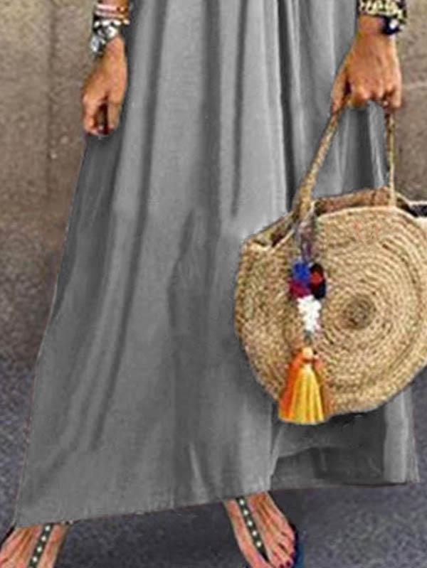 Summer Beach Stitching Maxi Dress - Yellow, Red, Gray - INS | Online Fashion Free Shipping Clothing, Dresses, Tops, Shoes - 04/06/2021 - Color_Gray - Color_Red