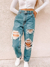 Summer Fashion Ripped Denim Trousers - Jeans - INS | Online Fashion Free Shipping Clothing, Dresses, Tops, Shoes - 10/05/2021 - Color_Blue - DEN210510157