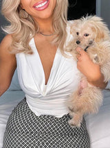 Summer Fashion Solid Color Strapless T-shirt - T-shirts - INS | Online Fashion Free Shipping Clothing, Dresses, Tops, Shoes - 12/05/2021 - 120521 - Color_White