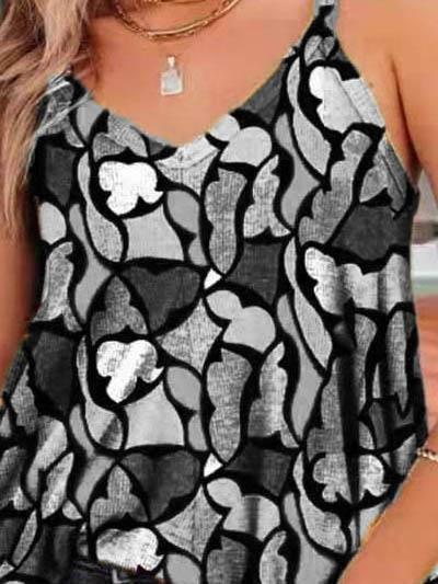 Summer Loose Print Camisole Vest - Tank Tops - INS | Online Fashion Free Shipping Clothing, Dresses, Tops, Shoes - 04/06/2021 - Color_Blue - Color_Gray