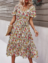 Summer New Fashion Floral Dress - Midi Dresses - INS | Online Fashion Free Shipping Clothing, Dresses, Tops, Shoes - 18/06/2021 - 20-30 - color-blue