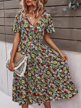 Summer New Fashion Floral Dress - Midi Dresses - INS | Online Fashion Free Shipping Clothing, Dresses, Tops, Shoes - 18/06/2021 - 20-30 - color-blue