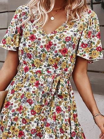 Summer New Fashion Floral Dress - Midi Dresses - INS | Online Fashion Free Shipping Clothing, Dresses, Tops, Shoes - 18/06/2021 - 20-30 - color-blue